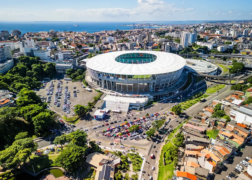 Foto aérea da Arena Fonte Nova
