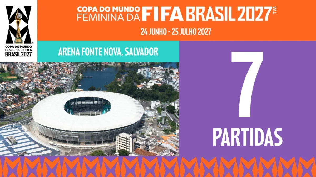 Arena Fonte Nova irá sediar sete partidas da Copa do Mundo Feminina da FIFA Brasil 2027™